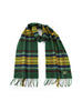 100% Cashmere Scarf Green Yellow Tartan Plaid