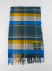 100% Cashmere Scarf Blue Yellow Check