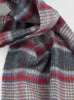 Scottish 100% Cashmere Scarf Grey Red Plaid