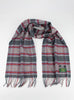 Scottish 100% Cashmere Scarf Grey Red Plaid