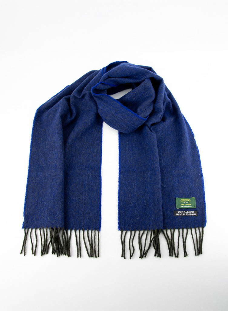 Scottish 100% Cashmere Wide Scarf Herringbone Pattern