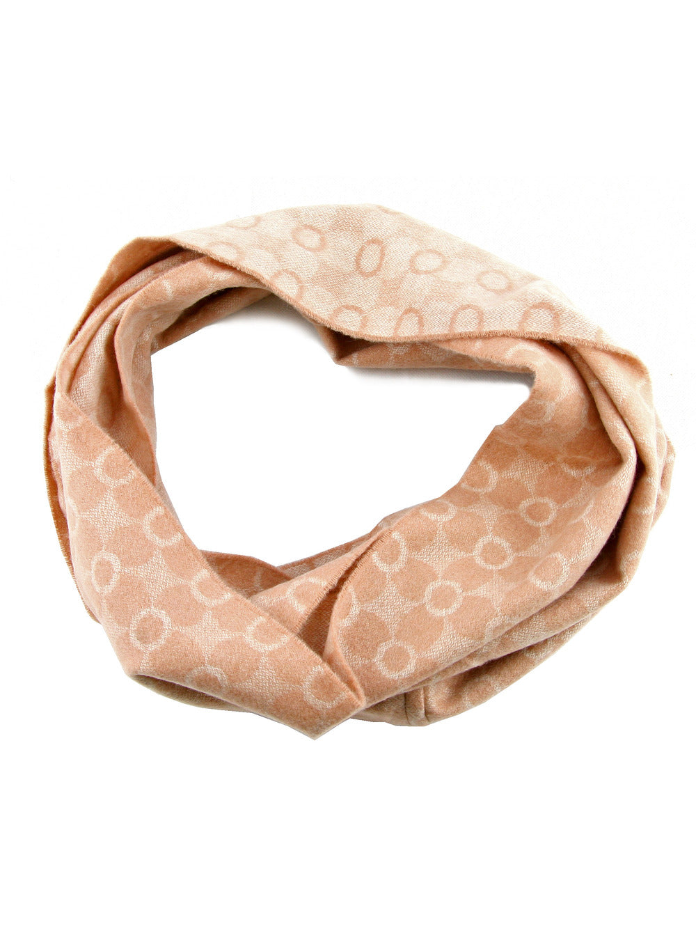 Salmon Pink 100% Cashmere Cowl Infinity Scarf