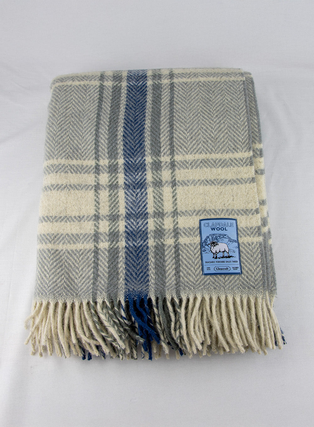 Pothole Light Grey Dalesbred Breed Traceable Wool Travel Rug