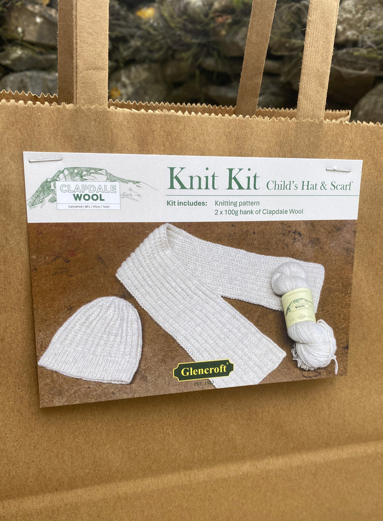 Clapdale Wool Knit Kit - Kids Scarf and Beanie Set
