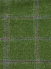 Close up of green checked tweed cloth 