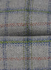 Close up of grey check tweed cloth 