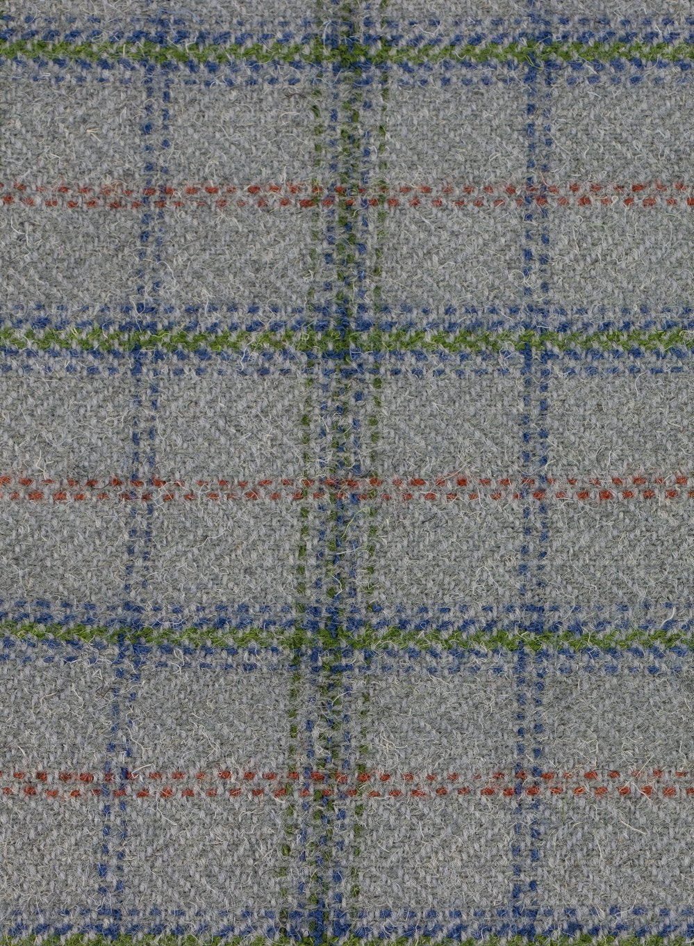 Close up of grey check tweed cloth 