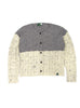 Florence Short Two-Tone British Wool Aran Cardigan