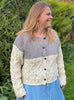 Florence Short Two-Tone British Wool Aran Cardigan