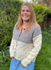 Florence Short Two-Tone British Wool Aran Cardigan