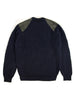 Tweed Patch Navy British Wool Chunky Sweater