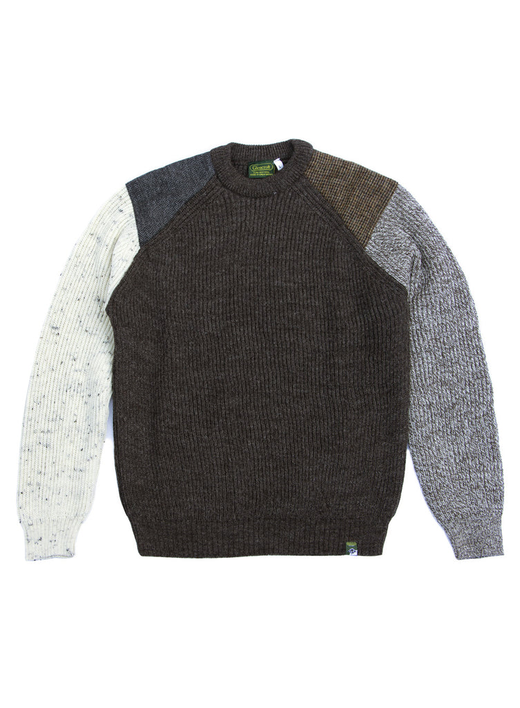 Multi-Colour Wool Tweed Patch British Wool Jumper