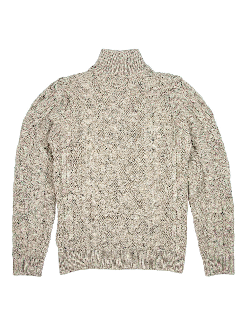 Keasden Zip Neck Aran British Wool Jumper