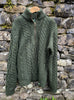 Keasden Zip Neck Aran British Wool Jumper